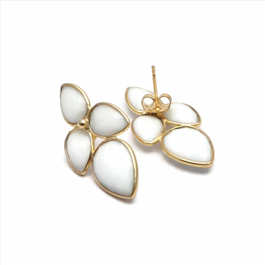 Agate, Crystal, Peridot Gemstone, Gold Plated Earrings, Gemstone Earrings, Gift For Girls Earrings, Handmade Earrings Jewelry (EJ-2887)