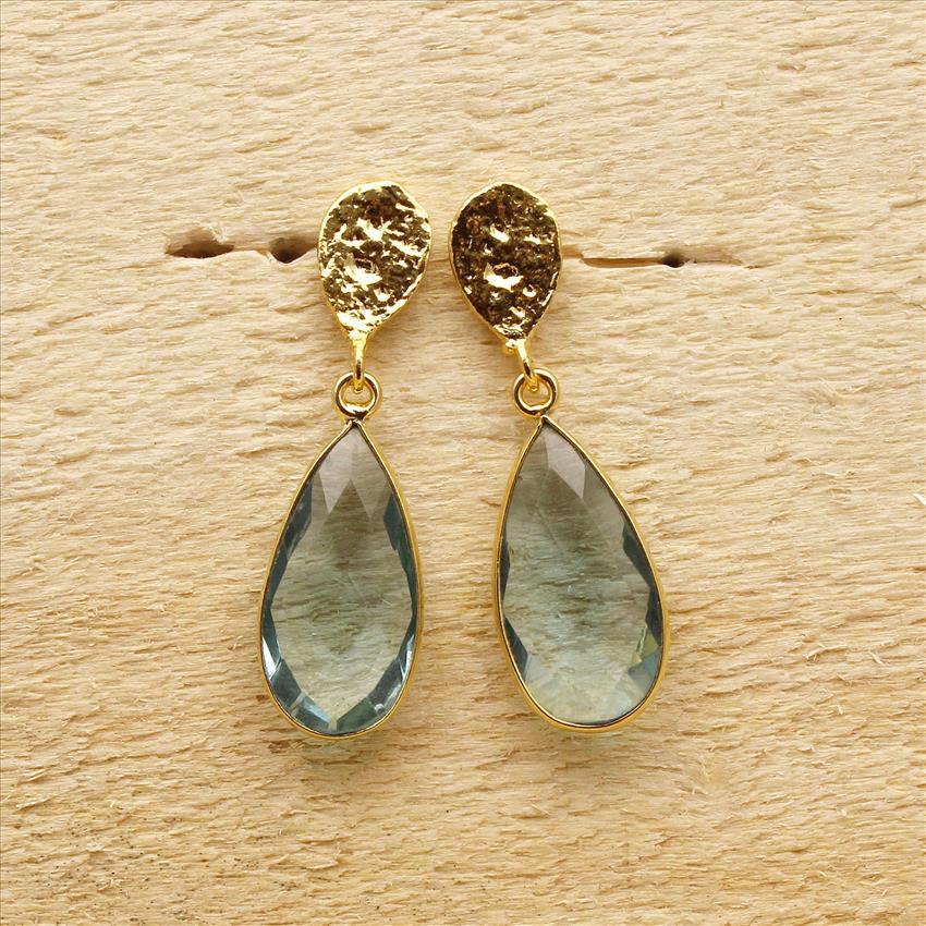 Amazing Multi Color Gemstone Earrings, Pear/Round Gemstone Earrings, Dangle Drop Earrings, Handmade Gemstone Earrings Jewelry (EJ-141)