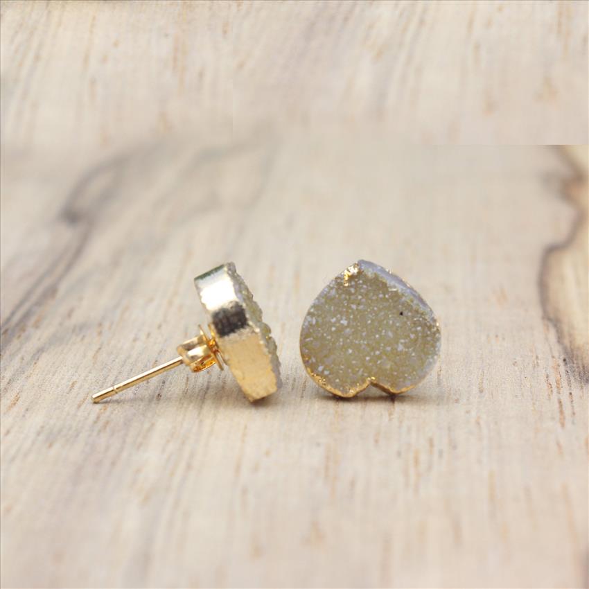 Multi Natural Sugar Druzy Gemstone, Gold Plated Earring, Dangling Earrings Gemstone Earrings Jewelry (EJ-2123)