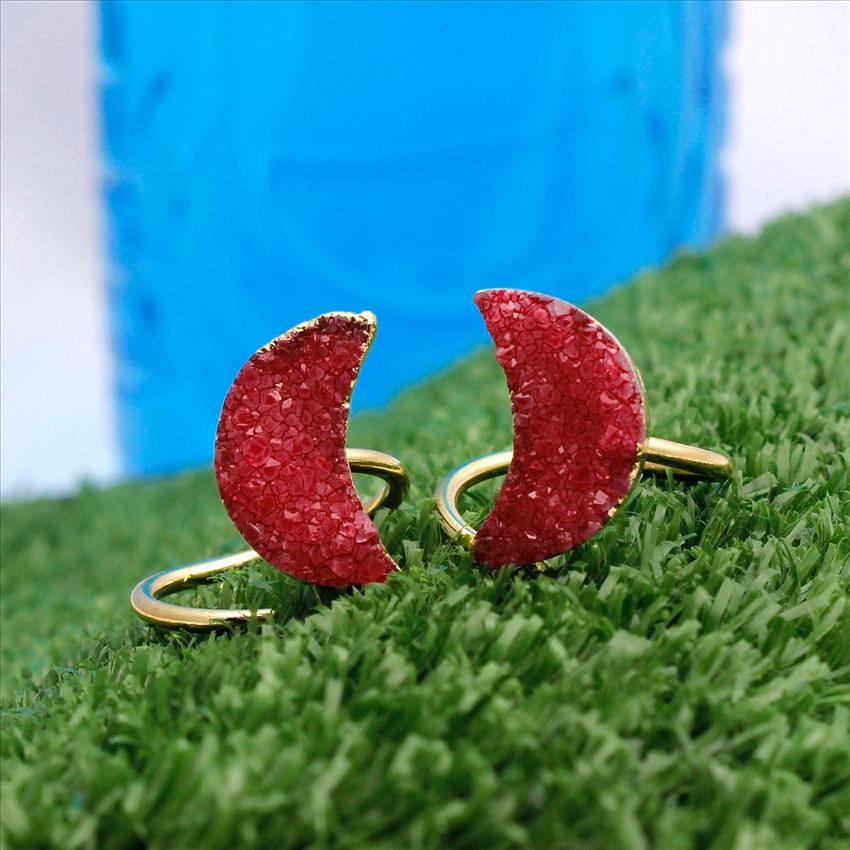 Minimalist Druzy Ring - Delicate Druzy Ring - Gold Plated Druzy Rings - Handmade Ring - Gemstone Ring Jewelry (MDR-1)