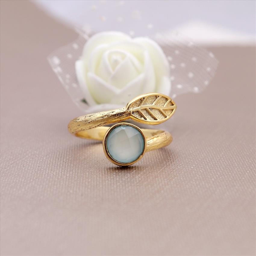 Labradorite,Chalcedony,Moonstone,Gemstone Gold Plated,Adjustable Ring, Multi Gemstone Rings Jewelry (EJ-1711)