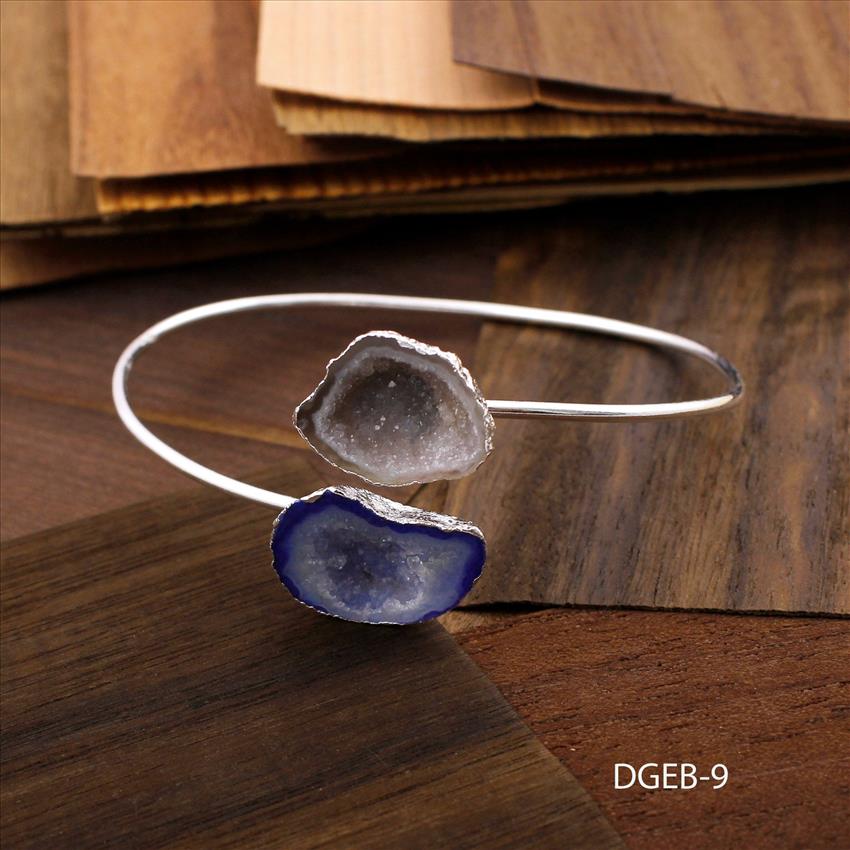 Geode Druzy Bracelet, Elegant Adjustable Bracelet, Druzy Geode Stacking Bangle, Natural Geode Druzy Bracelet, Making Jewelry (DGEB-9)