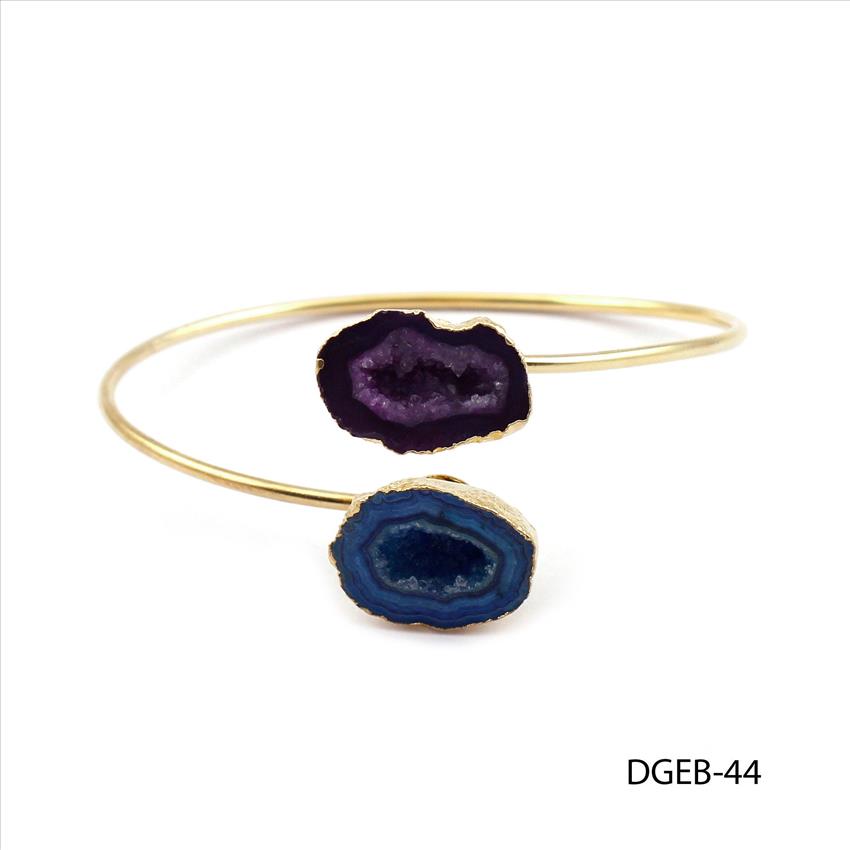 Geode Druzy Bracelet, Elegant Adjustable Bracelet, Druzy Geode Stacking Bangle, Natural Geode Druzy Bracelet, Gemstone Jewelry (DGEB-44)