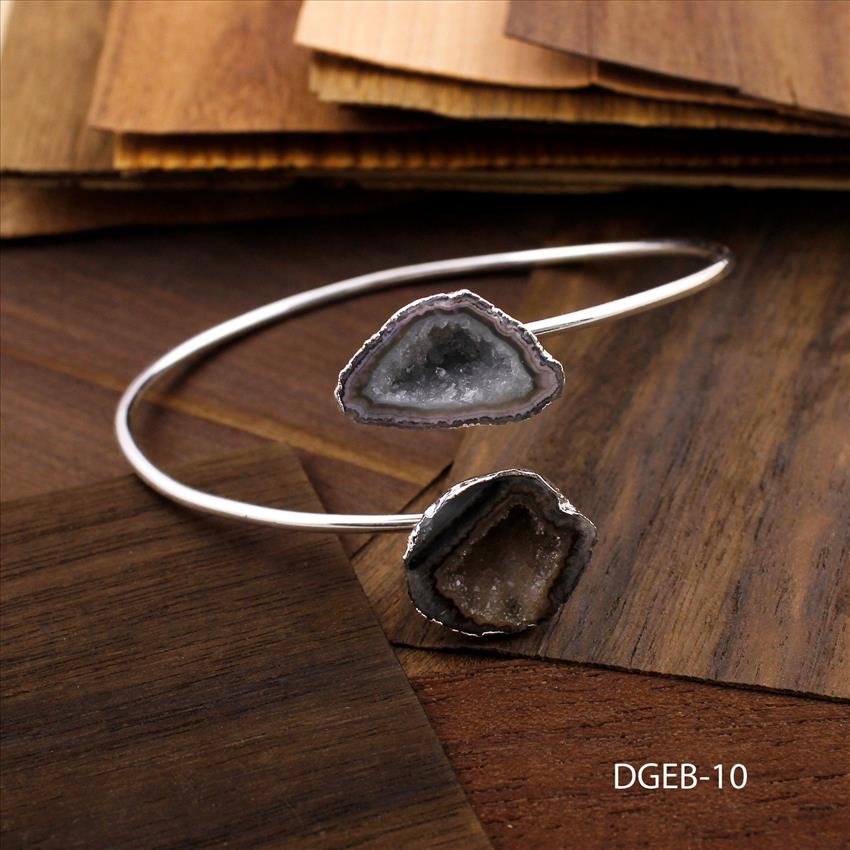 Geode Druzy Bracelet, Elegant Adjustable Bracelet, Druzy Geode Stacking Bangle, Natural Geode Druzy Bracelet, Making Jewelry (DGEB-9)