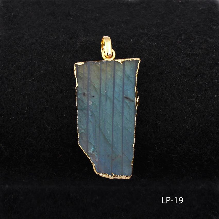Natural Flashy Labradorite Pendant, Gold Electroplated Jewelry, Handmade Pendant Gemstone Jewelry (LP-19)
