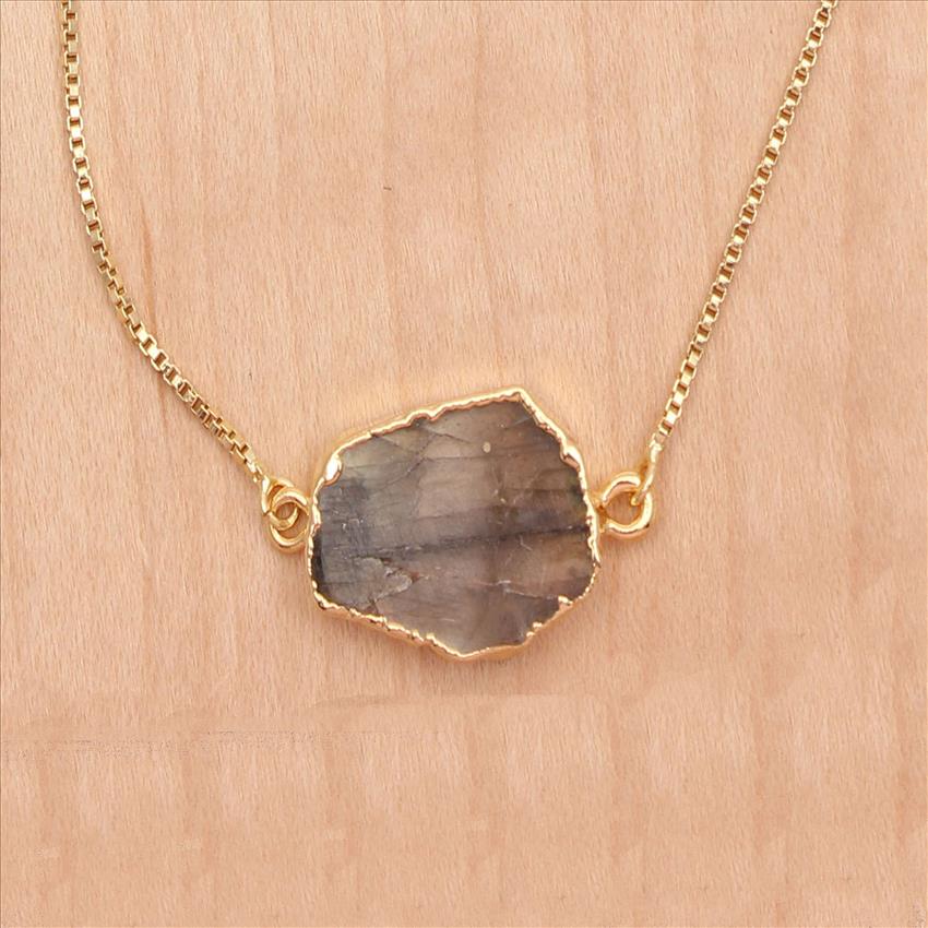 Labradorite Rough Slab, Onyx gemstone Bracelet, Gold/Silver Plated Bracelet, Elegant Adjustable Bracelet Jewelry (EJ-2526)