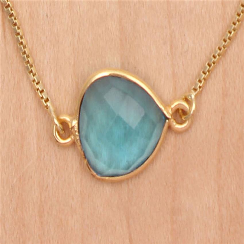 Crystal, Chalcedony Gemstone Adjustable Gold Chain Bracelets With Cubic Zircon Slider Bracelets Making Jewelry Supplies  (EJ-2610)