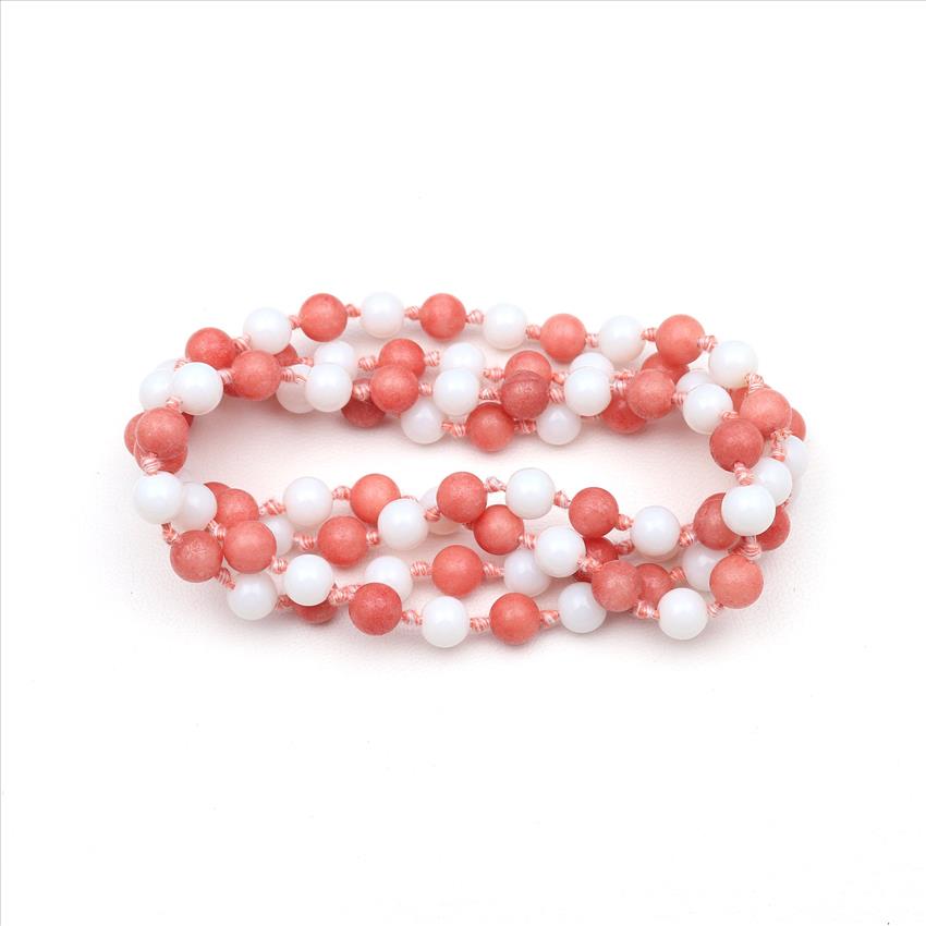 Jade, Agate Druzy Gemstone Beaded Charm Necklace Handmade Knotted Necklace Thread Necklace Statement Necklace (B8N-65)