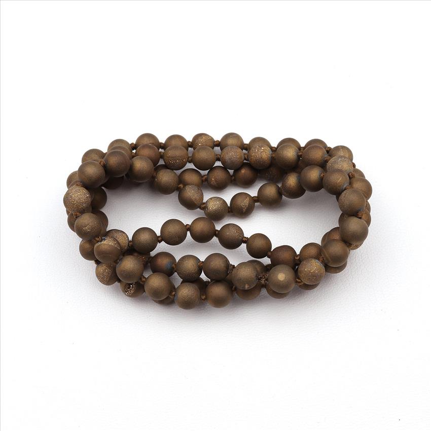 Druzy, Jade Gemstone Beaded Charm Necklace Handmade Knotted Necklace Mala Beads Jewelry (B8N-37)