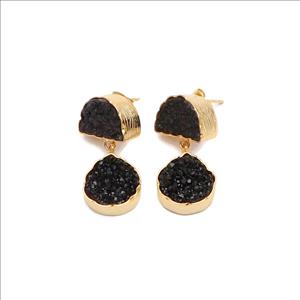 Amazing Multi Agate Druzy, Studs Earrings Gold Plated Gemstone Earrings Finding Jewelry, Gemstone Wholesale Jewelry (EJ-2857)