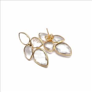 Agate, Crystal, Peridot Gemstone, Gold Plated Earrings, Gemstone Earrings, Gift For Girls Earrings, Handmade Earrings Jewelry (EJ-2887)