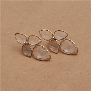 Agate, Crystal, Peridot Gemstone, Gold Plated Earrings, Gemstone Earrings, Gift For Girls Earrings, Handmade Earrings Jewelry (EJ-2887)