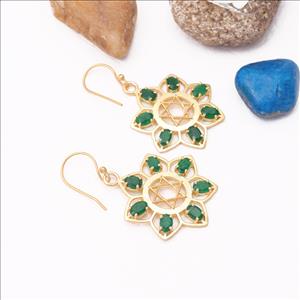 Amethyst, Onyx Gemstone, Statement Earrings Gold Plated Earring, Hook Dangle Earrings flower Design Jewelry (EJ-2289)