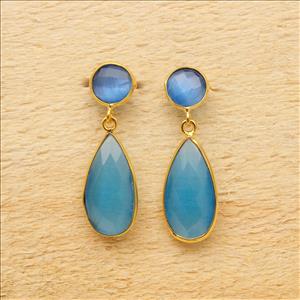 Amazing Multi Color Gemstone Earrings, Pear/Round Gemstone Earrings, Dangle Drop Earrings, Handmade Gemstone Earrings Jewelry (EJ-141)