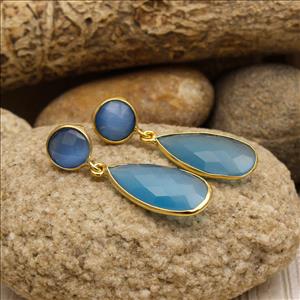 Amazing Multi Color Gemstone Earrings, Pear/Round Gemstone Earrings, Dangle Drop Earrings, Handmade Gemstone Earrings Jewelry (EJ-141)