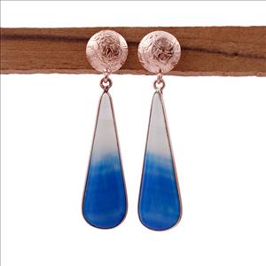 Agate Gemstone Earrings, Rose Gold Plated Stud Earring, Dangling Gemstone Earring, Handmade Gemstone Earring Jewelry AGE-37
