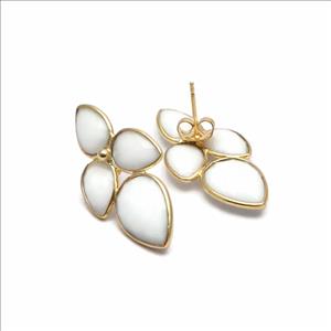 Agate, Crystal, Peridot Gemstone, Gold Plated Earrings, Gemstone Earrings, Gift For Girls Earrings, Handmade Earrings Jewelry (EJ-2887)