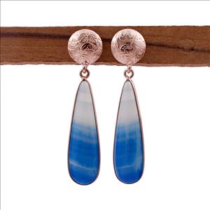 Agate Gemstone Earrings, Rose Gold Plated Stud Earring, Dangling Gemstone Earring, Handmade Gemstone Earring Jewelry AGE-33