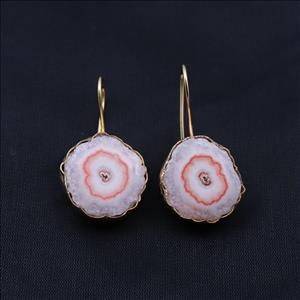 Amazing Solar Quartz Druzy Gemstone Earring,Gold Plated Earring, Quartz Hook Earring Finding Jewelry (EJ-1082)