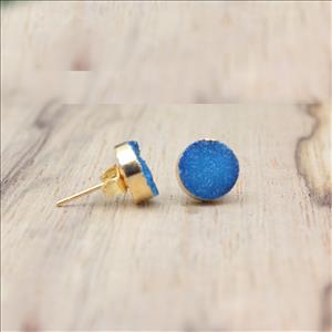 Multi Natural Sugar Druzy Gemstone, Gold Plated Earring, Dangling Earrings Gemstone Earrings Jewelry (EJ-2123)