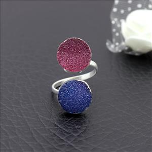 Natural Sugar Druzy Gold Plated Rings, Multi Gemstone Rings Jewelry, Adjustable Ring Finding Gemstone Jewelry(EJ-1679)
