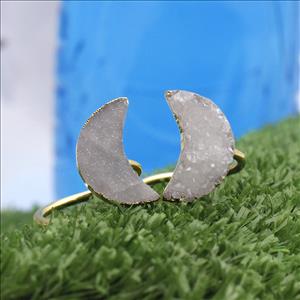 Minimalist Druzy Ring - Delicate Druzy Ring - Gold Plated Druzy Rings - Handmade Ring - Gemstone Ring Jewelry (MDR-5)