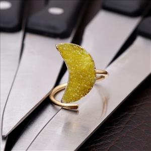 Natural Multi Agate Druzy Gemstone Adjustable Ring, Gold Plated, Multi Gemstone Rings Handmade Jewelry (EJ-1895)