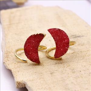 Minimalist Druzy Ring - Delicate Druzy Ring - Gold Plated Druzy Rings - Handmade Ring - Gemstone Ring Jewelry (MDR-1)