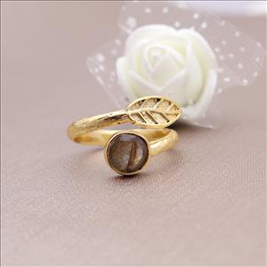 Labradorite,Rose Quartz,Fuchsia,Topaz,Gemstone Gold Plated,Adjustable Ring, Multi Gemstone Rings Jewelry (EJ-1707)