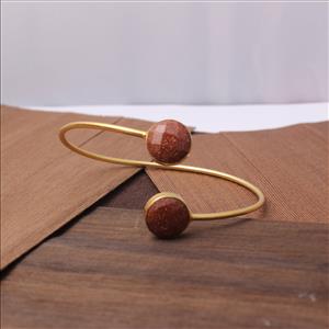 Multi Color Gemstone - Gold Plated Bangle Round Shape -Adjustable Finding Fashion Jewelry(EJ-1283)