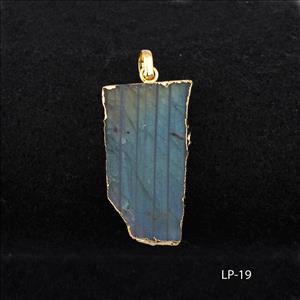 Natural Flashy Labradorite Pendant, Gold Electroplated Jewelry, Handmade Pendant Gemstone Jewelry (LP-19)