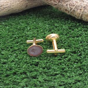 Gold Electroplated Cufflink, Geode Druzy Gemstone, Pink Cuff Links, Gifts For Him, Handmade Finding Jewelry (EJ-640)