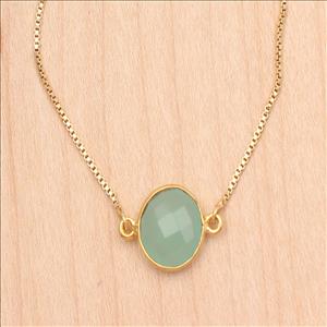 Chalcedony, Citrine Gemstone Bracelet Adjustable Gold Chain Bracelets With Cubic Zircon Bracelets Finding Jewelry Making Supplies  (EJ-2606)