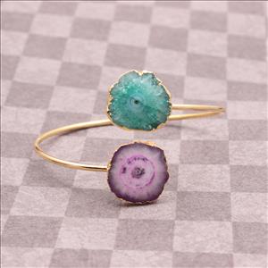 Solar Quartz Gemstone Bracelet, Solar Quartz Bracelet, Charm Bracelet, Gold Plated Bracelet, Natural Gemstone Bracelet Jewelry (EJ-716)