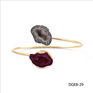 Geode Druzy Bracelet, Elegant Adjustable Bracelet, Gold Plated Bracelet, Natural Geode Druzy Bracelet, Gemstone Jewelry (DGEB-28)