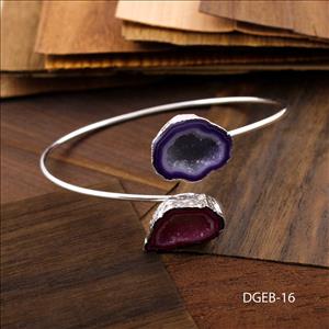 Geode Druzy Bracelet, Elegant Adjustable Bracelet, Gold Plated Natural Geode Druzy Bracelet, Gemstone Supply Jewelry (DGEB-13)