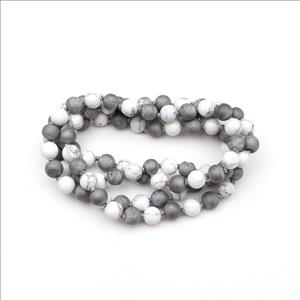 Druzy, Agate Gemstone Beaded Statement Necklace Handmade Knotted Necklace Thread Necklace Gift for Men & Women (B8N-69)