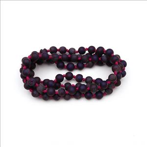 Jade, Druzy Gemstone Beaded Charm Necklace Handmade Knotted Necklace Thread Necklace Statement Jewelry (B8N-61)