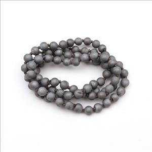 Druzy & Agate Gemstone Beaded Handmade Knotted Necklace  Necklace for Men Women Beaded Jewelry (B8N-17)