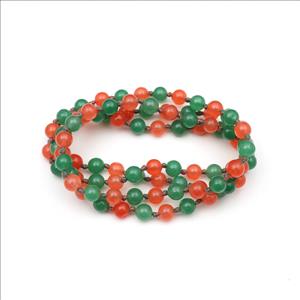 Jade, Kambaba Jasper Gemstone Beaded Thread Necklace Handmade Knotted Necklace Mala Beads Statement Jewelry (B8N-57)