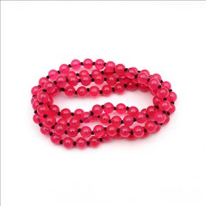 Snowflake Obsidian, Jade Gemstone Beaded Thread Necklace Handmade Knotted Necklace Mala Beads  (B8N-49)